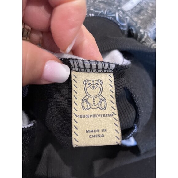 Entreels Men's Paisley Fleece Pullover Top Size XL Faux Leather Trim Grunge Emo - Picture 9 of 10